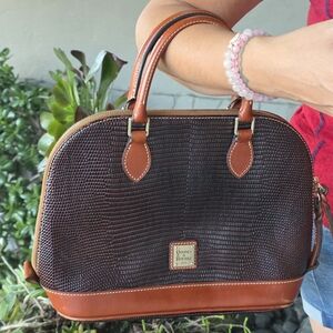 Dooney & Bourke Brown Leather-Look Dome Satchel
